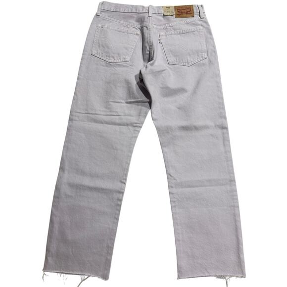 NWT Levis 501 Crop Jeans Womens 29 x26 Light Lilac Purple Raw Hem Straight Leg - Picture 6 of 14
